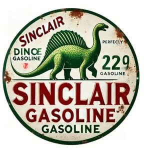 New Sinclair Gasoline Tin Metal Sign 8x8 Man Cave Garage Bar Game Room Dinousaur